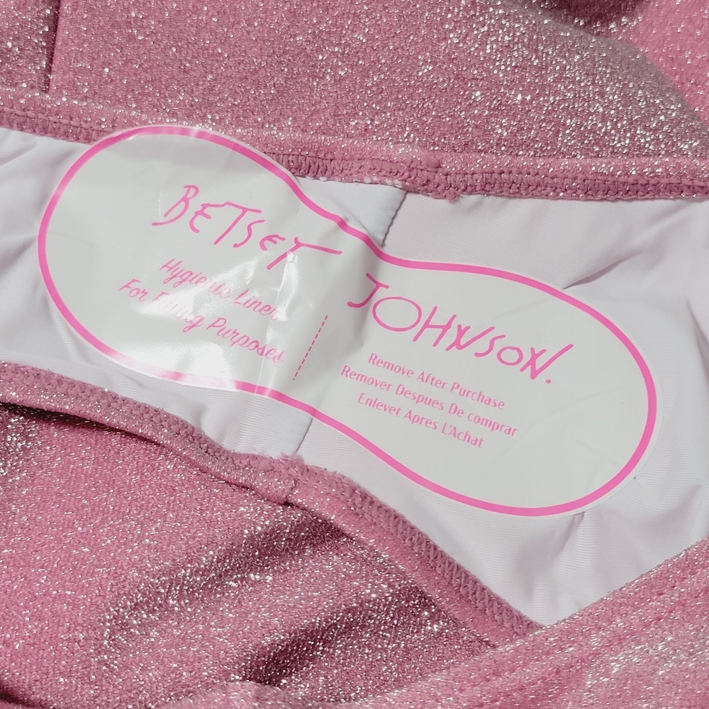 NEW Betsey Johnson Pink Glitter Swimsuit - Picture 8 of 11